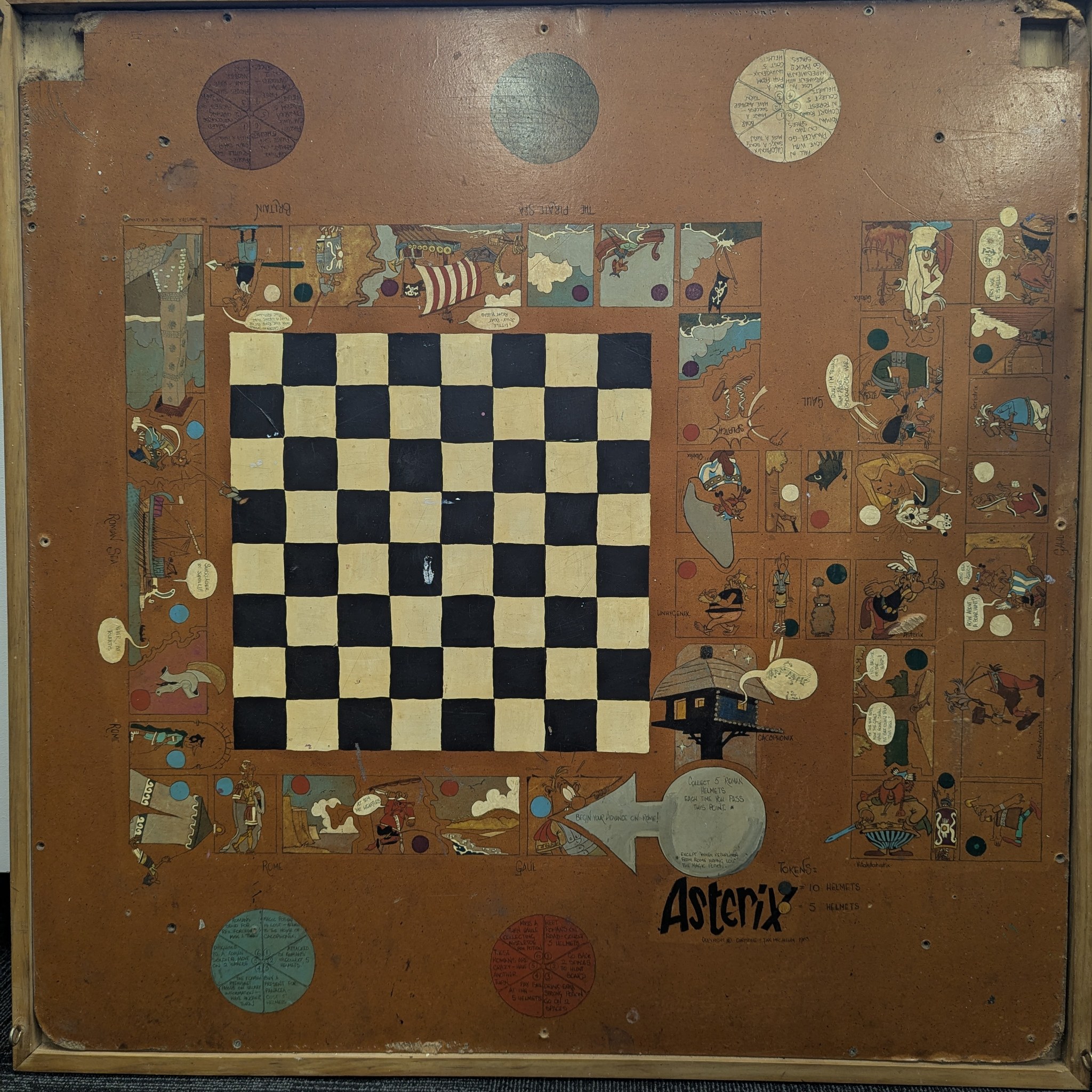 The hand-painted 1985 Asterix circuit board